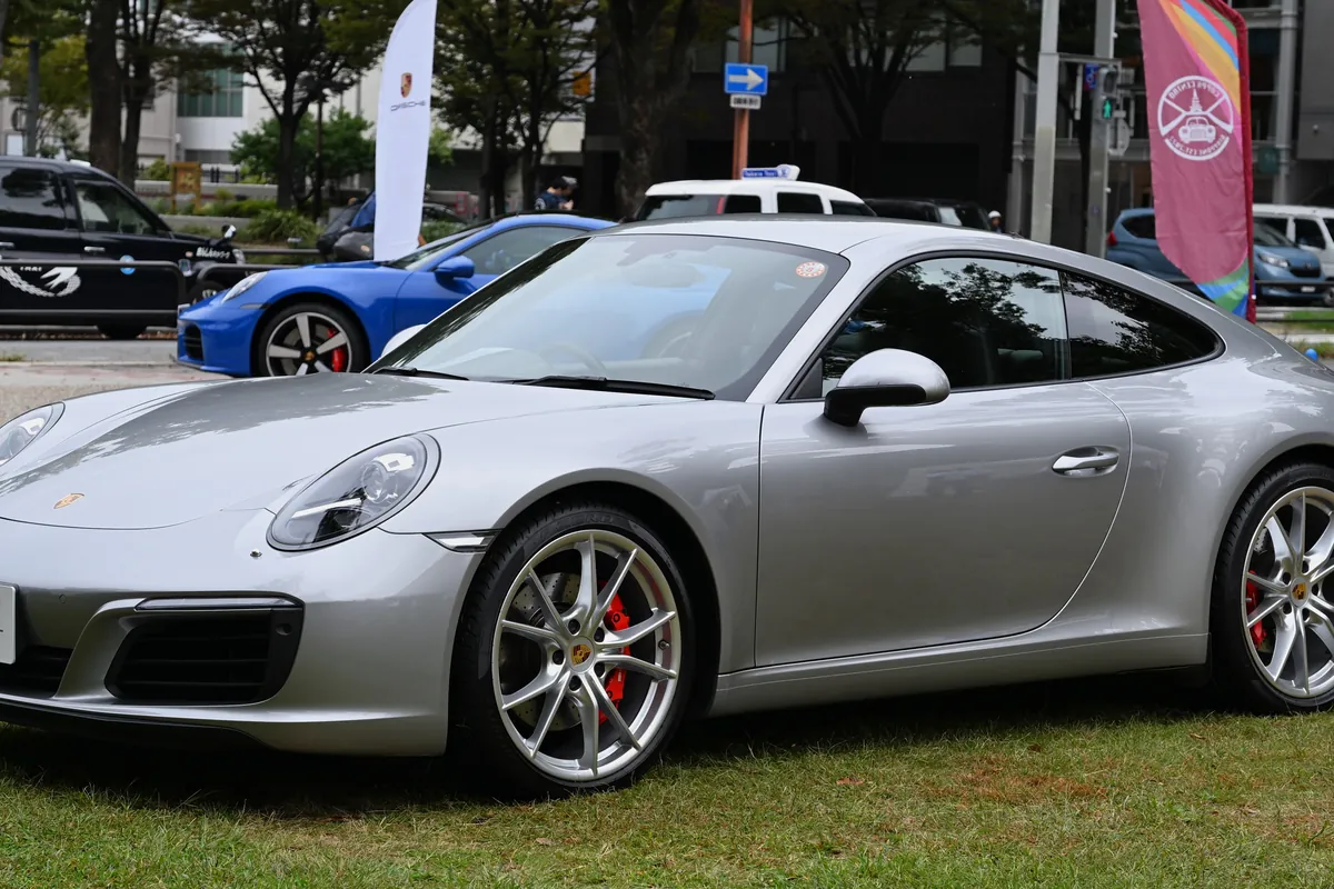 Silver Porsche 911 sports car